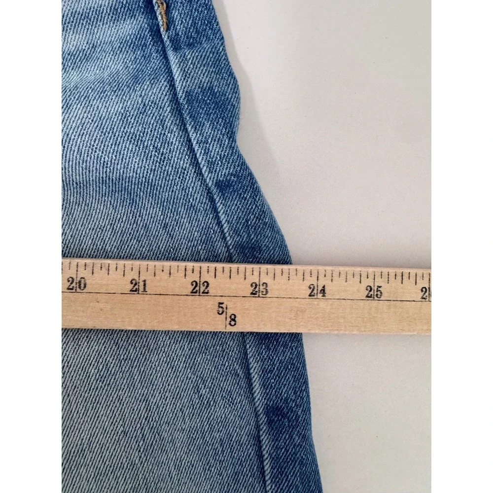 ZARA Womens High Rise Wide Leg‎ Jeans raw hem grunge baggy 90s Size 8 - Picture 6 of 7